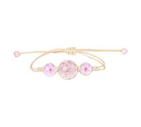 Bracciale in gomma nero gioielli Dried Flower Hand Woven regolabile Student Couple Friend Birthday Bracciale per braccialetto (rosa, taglia unica)