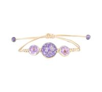 Bracciale in gomma nero gioielli Dried Flower Hand Woven regolabile Student Couple Friend Birthday Bracciale per il cattivo sguardo (PP2, taglia unica)