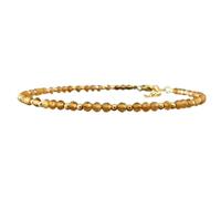 Bracciale in granato spessartina da 3 mm con perline sfaccettate rotonde, chiusura placcata in oro da 7 pollici per uomo e donna | LK_STACK_06238