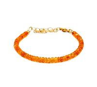 Bracciale in granato spessartina da 6 mm con perline a rondella e taglio sfaccettato, chiusura regolabile placcata in oro da 7 pollici, per uomo e donna | LK_STACK_06237