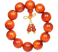 Bracciale in legno 15/18/20 mm Buddista tibetano Perline fatte a mano Preghiera Mala Elastico con pendente a forma di zucca Macrame Gioielli dal design unico texture(B,15mm)