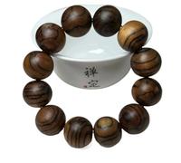 Bracciale in Legno di Agarwood Autentico della Cambogia Selvaggia da 20 mm, Perline di Preghiera Malas