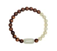 Bracciale in legno di sandalo con calcedonio e nefrite, perline Buddha da 6 mm, per meditazione e preghiera, perline Mala fatte a mano, per uomini e donne