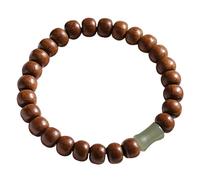Bracciale in Legno Naturale Bracciale hetiano nefrite Giada Chakra Bracciale di Mala Spirituale Perle Feng Shui ricchezza Bracciale Quarzo Bracciale Bestiame di Vacanza Antica per Denaro per la