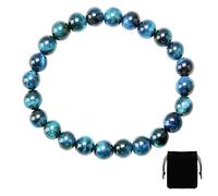Bracciale in occhio di tigre naturale 8 mm, pietra di protezione e fortuna, per equilibrio dei chakra, gioiello elastico yoga e meditazione, regalo spiritualità