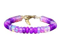 Bracciale in opale etiope da 6 mm con perline a forma di rondella e taglio liscio, chiusura regolabile placcata in oro da 7 pollici, per uomo e donna | LK_STACK_02799