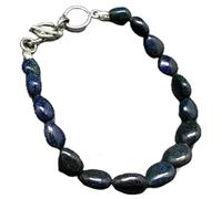 Bracciale in opale nero Matrix da 8x10 mm, forma ovale, taglio liscio, chiusura placcata in argento da 7 pollici, per uomo e donna | LK_STACK_01032
