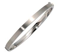 Bracciale In Oro 375, Oro Bianco Opaco, Chiusura A Scatto, Gioielli Da Donna