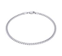 Bracciale In Oro Bianco 10K 3Mm Real Miami Cuban Link Fatti In Italia 8"