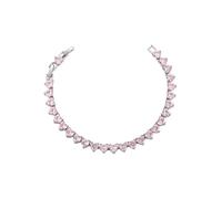 Bracciale in oro bianco 9 K/14 K/18 K con cuore rosa lab zaffiro a forma di cuore