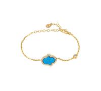 Bracciale In Oro Con Charm In Gemma Opalite Turchese CZ E Mano Hamsa Hamza