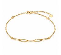 Bracciale In Oro Giallo 18 kt catena ovale sfere ed elementi diamantati laser...
