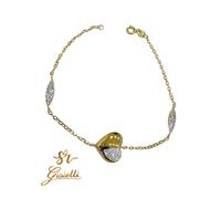 Bracciale in ORO GIALLO modello Cuore con strass 18 KT 750% List. 295€