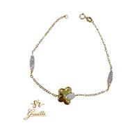 Bracciale in ORO GIALLO modello Quadrifoglio con strass 18 KT 750% List. 295€