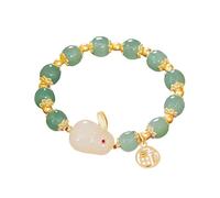 Bracciale in oro naturale ramoscello giada da donna Golden Branches and Jade Leaves Bracelet Double Layer Bracelet Best Friends Bracciale per 2, Taglia unica, Plastica, Nessuna pietra preziosa