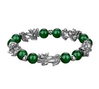 Bracciale in Ossidiana Nera, Sei Parole Bracciale Vintage Nero in Argento 925 Granato Nero con Perline di Ossidiana allontana Gli Spiriti maligni per Gioielli da Uomo (Colore : 16)