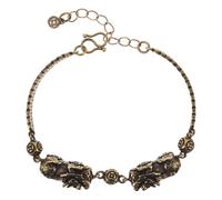 Bracciale in ottone tradizionale Cina Pi Yao Vintage regolabile, braccialetto da polso con ciondoli simbolici per buona fortuna e regalo di San