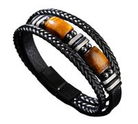 Bracciale In Pelle | Bracciale Vintage In Pietra Preziosa Stile Punk | Bracciale unisex Rock Cuff Wrap | per uomo donna coppia casa ufficio appuntamento festa compleanno Halloween