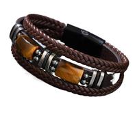 Bracciale In Pelle | Bracciale Vintage In Pietra Preziosa Stile Punk | Bracciale unisex Rock Cuff Wrap | per uomo donna coppia casa ufficio appuntamento festa compleanno Halloween