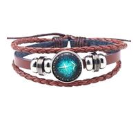 Bracciale In Pelle Con 12 Costellazioni Per Uomo E Donna, Marrone, Multistrato, Intrecciato, In Corda Di Pelle, Vintage, Segno Zodiacale Dell'Oroscopo, Astrologia, Gioielli, Accessori, Sagittario