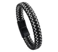Bracciale In Pelle Intrecciata Per Uomo E Donna, Classico Bracciale Rigido Intrecciato A Mano Con Chiusura Magnetica, Regalo Di Gioielli Motivazionali E Di Incoraggiamento Per Uomo, Bianco, 20 Cm