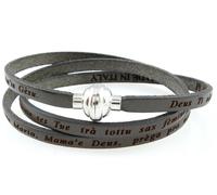 BRACCIALE IN PELLE MARRONE AMEN COLLECTION CON PREGHIERA AVE MARIA IN SARDO