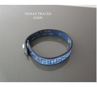 bracciale in pelle nero blu polsino fatto a mano braccialetto in cuoio surfista