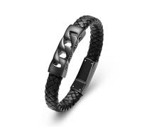 Bracciale in pelle per ceneri, in acciaio inossidabile, con maglie cubane, per uomini e donne, braccialetto in pelle intrecciata, per contenere le ceneri della persona cara, regalo commemorativo,