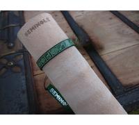bracciale in pelle verde polsino braccialetto in cuoio verde tennis surfista