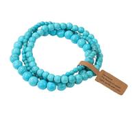 Bracciale in pietra -3 pezzi Set di braccialetti con perline in pietra naturale per uomo Donna Bracciale con ciondoli in agata avventurina multistrato Gioielli per amicizia di coppia, Turchese, Tagl