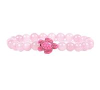 Bracciale in Pietra - Bracciale in Pietra Naturale al Quarzo Rosa Spiaggia Mare Turchese Tartaruga personalità Braccialetto Semplice Unisex Fatto a Mano Estate Quotidiano Indossare Gioielli a Mano,