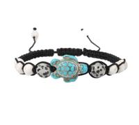 Bracciale in pietra - Bracciale intrecciato con ciondolo tartaruga marina colorata Braccialetti con perline in pietra fatte a mano Amicizia Bracciale da spiaggia Gioielli per uomo Donna,Tipo 4,Tagli