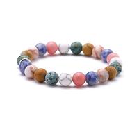 Bracciale in Pietra, Braccialetto in Perline di Pietra Naturale, Bracciale in Pietra glassata Naturale da 8 mm è Come l'acqua dell'Acqua Che immergono Gioielli con Bracciale più vivido,