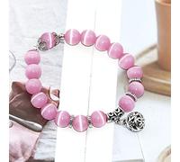Bracciale in pietra, braccialetto naturale Bracciale rosa cristallo rosa Opal Bracciale a perline singolo Trasferimento Circle Transfer Gioielli da donna Accessori per abbigliamento personalizzato