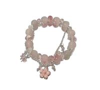 Bracciale in pietra con perline elastiche ciondolo a forma di fiore del mughetto for gioielli da donna(50066)
