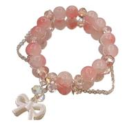 Bracciale in pietra con perline elastiche ciondolo a forma di fiore del mughetto for gioielli da donna(50075)