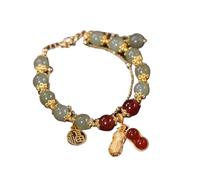 Bracciale in pietra con perline elastiche ciondolo a forma di fiore del mughetto for gioielli da donna(50133)