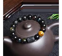 Bracciale In Pietra Con Segno Zodiacale, Bracciale Zodiacale In Pietra Di Ossidiana Naturale Per Uomo Donna, Pietra Occhio Di Tigre Singola Segni Astrologici Braccialetto Yoga Regalo Gioielli, Toro