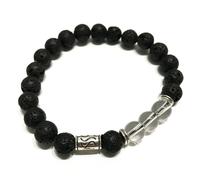 Bracciale in Pietra Lavica Tribale Quarzo