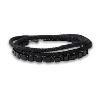 Bracciale in pietra naturale, 4 mm, nero, agata/onice, blu, lapislazzuli, verde, occhio di tigre, marrone, legno, nylon, acciaio inossidabile, cinturino in TPU rinforzato, S, Pietra Nylon Acciaio