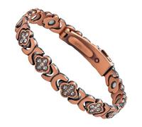 Bracciale in rame - Bracciale magnetico per la salute, bracciale regolabile in rame con quadrifoglio Đe foglie da donna | gioielli luminosi per il dolore, regalo di compleanno, Natale, giorno