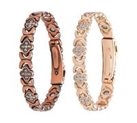 Bracciale in rame - Gioielli scintillanti con quadrifoglio, braccialetto magnetico regolabile, elegante accessorio per la salute | Regalo di professionale per donne per attività di matrimonio, co