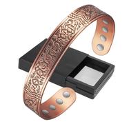 Bracciale in rame per artrite uomo donna braccialetto magnetico in rame per sollievo dal dolore con 8 potenti magneti terapia braccialetto regolabile polsino sano guarigione