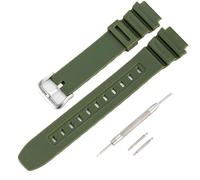 Bracciale in resina compatibile con orologi Casio AE-1200WH/1100, SGW-300/400, MRW-200, W218H. Bracciale di ricambio in gomma nera per orologi da uomo e donna(ArmyGreen)