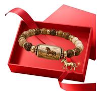 Bracciale in resina vintage con cristalli, elastico, spirituale | Braccialetti da donna con cristalli spirituali per amanti dei cavalli | Amici Quotidiani Viaggi Incontri Festa Bracciale in