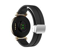 Bracciale in silicone da 14 mm for orologio da polso for Garmin Lily 2 da donna(Black Silver)