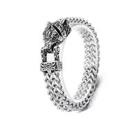 Bracciale in stile punk con bocca aperta Bracciale con/serpente/falchi Bracciale con catena a maglie gotiche Bracciale con animali Gioielli fatti a mano Bracciale con roccia