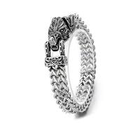 Bracciale in stile punk con bocca aperta Bracciale con/serpente/falchi Bracciale con catena a maglie gotiche Bracciale con animali Gioielli fatti a mano Bracciale con roccia