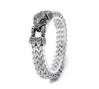 Bracciale in stile punk con bocca aperta Bracciale con/serpente/falchi Bracciale con catena a maglie gotiche Bracciale con animali Gioielli fatti a mano Bracciale con roccia