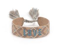 Bracciale in tessuto intrecciato, braccialetto dell'amicizia, braccialetto ricamato, 23 cm, Pelle